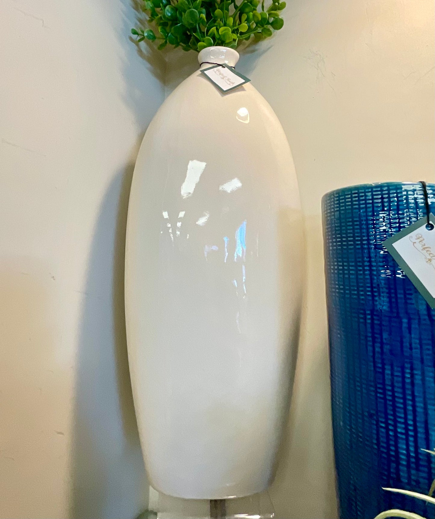 Tall Ivory Plain Vase