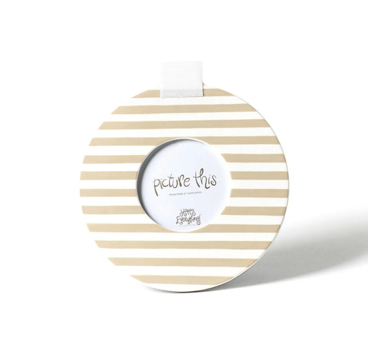 Neutral Medium Stripe Mini Round Frame