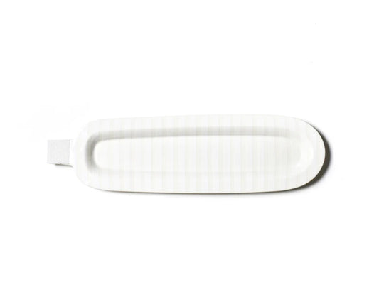 White Stripe Mini Entertaining Skinny Oval Platter