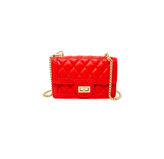 Tiny Quilted Mini Purse Red