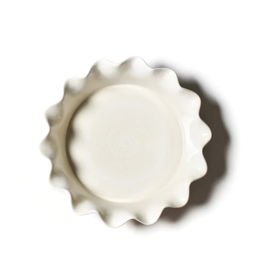 Signature Ruffle Pie Dish, White - Coton Colors