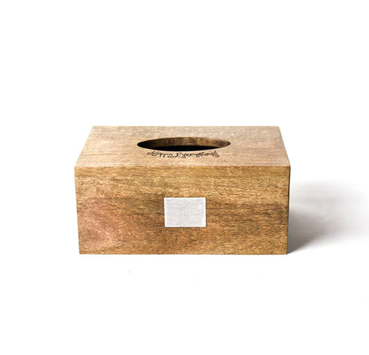 Mini Rectangle Wood Tissue Box