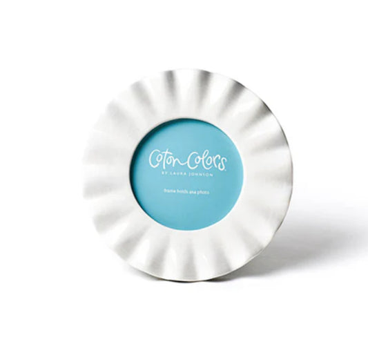 Signature White Ruffle Round Frame