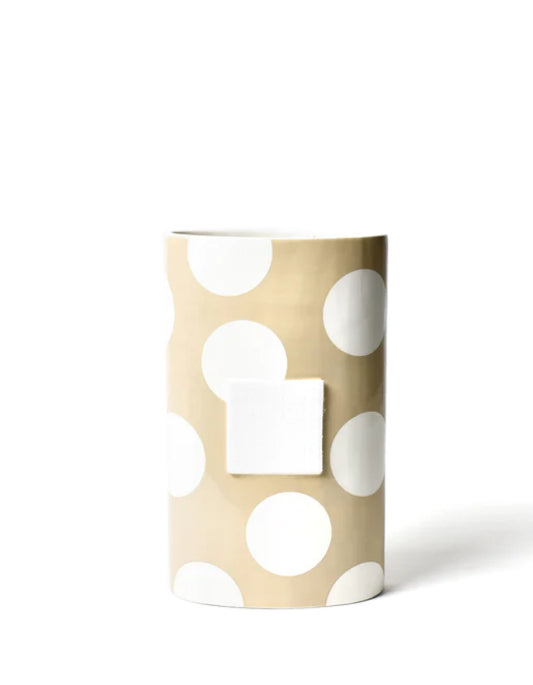 Neutral Dot Big Oval Vase