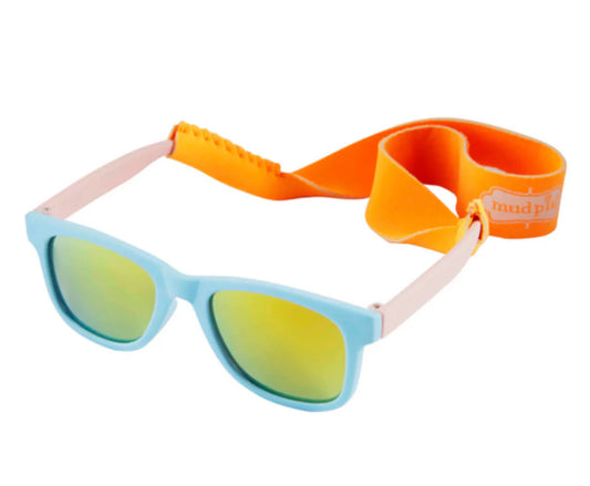 Mud Pie Boy Sunglasses & Strap Set (Blue)