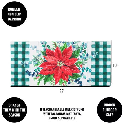 Merry & Bright Poinsettias Sassafras Insert Mat