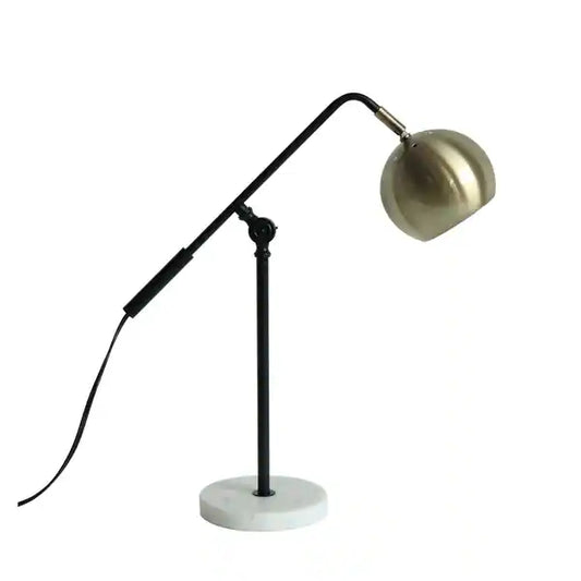 Metal 21" Swing Arm Table Lamp w/Marble Base, Bronze