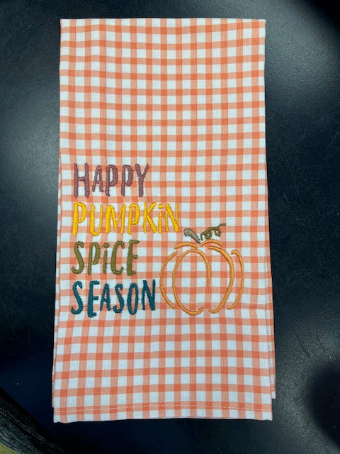 Fall Orange Check Towel