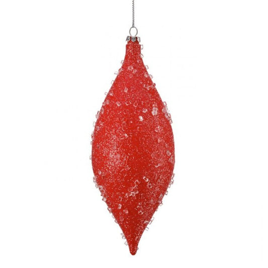 Matte Sugar Iced Finial Ornament Candy Apple