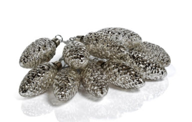 Set of 10 Silver Pine Cone LED String of Lights