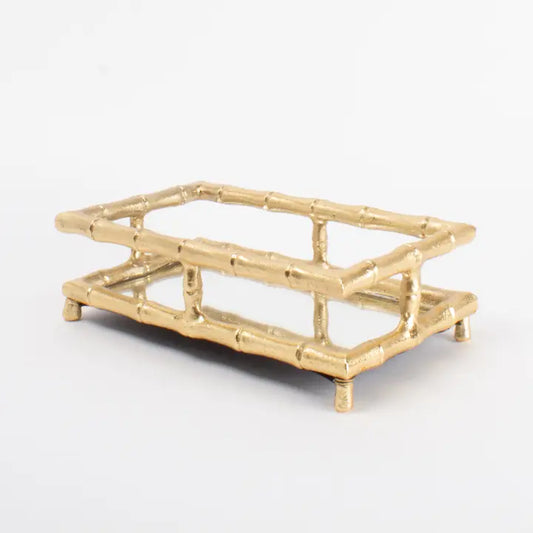 Gold Bamboo Guest Towel Tray