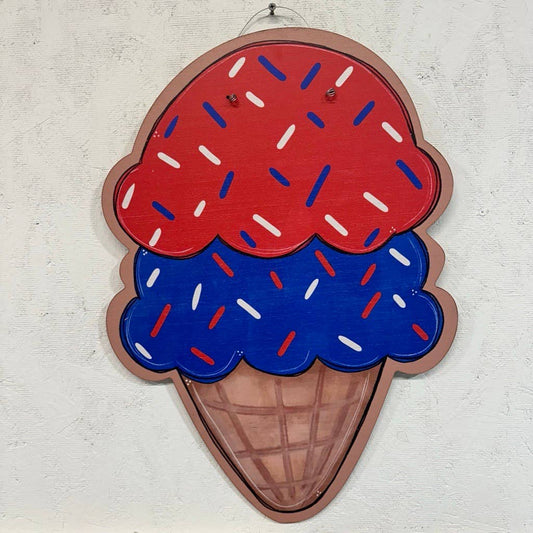 Patriotic Ice Cream Door Hanger 23"