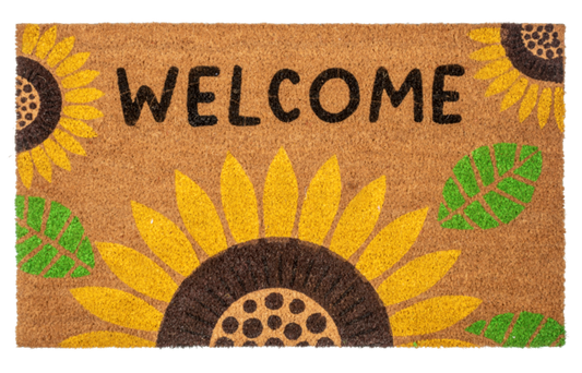 Welcome With Sunflower Doormat