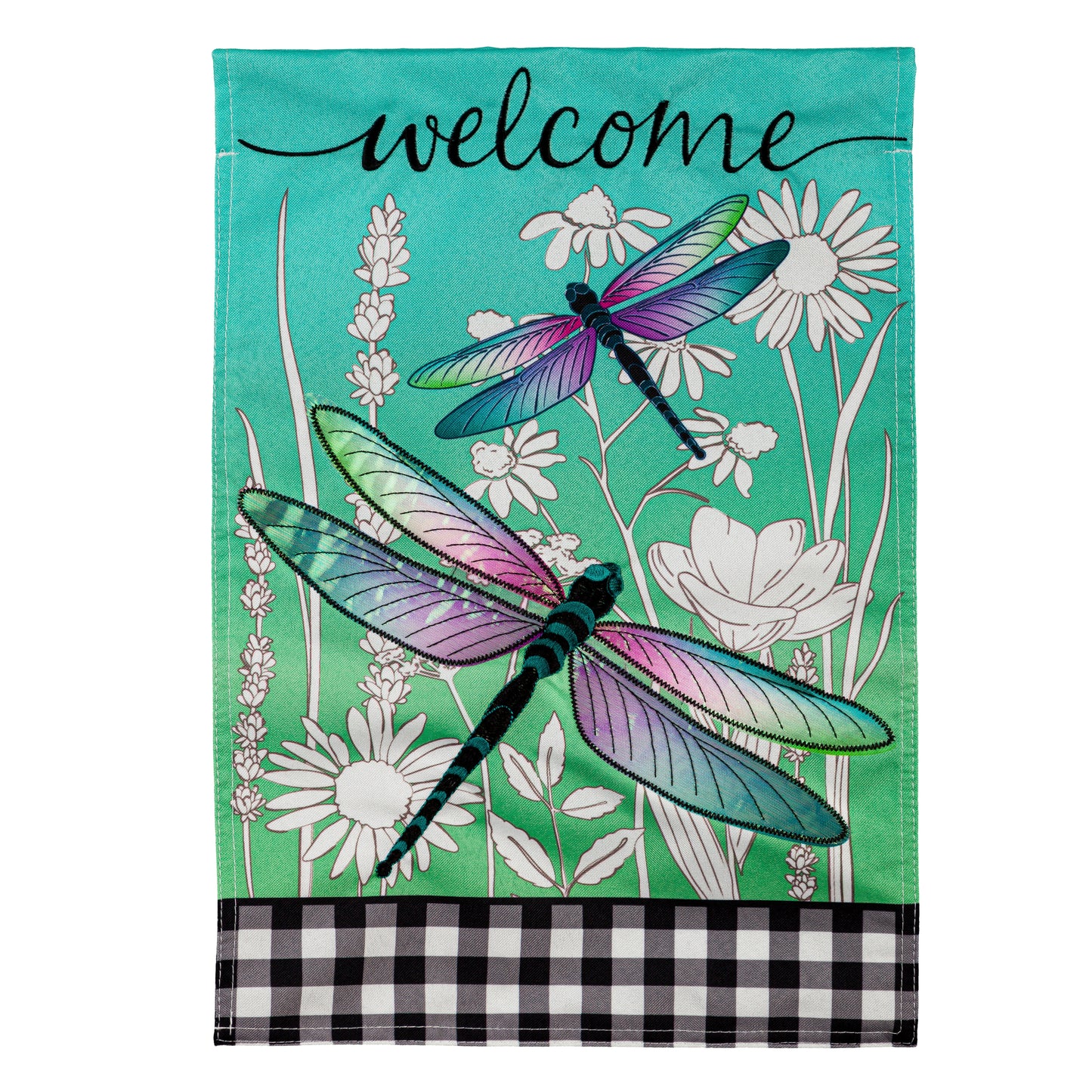 Dragonflies & Wildflowers Garden Linen Flag