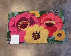 Large Floral Coir Mat