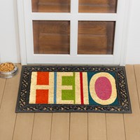 Colorful Hello Coir Mat