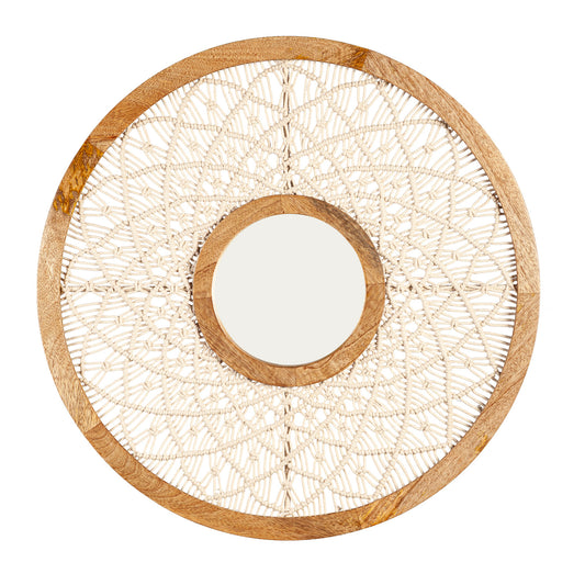 Circle Macramé Mirror 25"