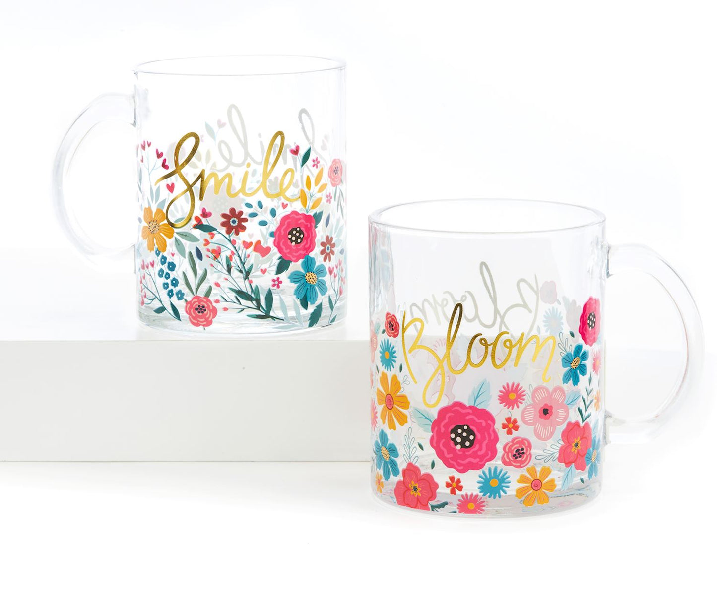 Floral Glass Mug