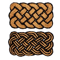 Natural and Black Braided Coir Mat