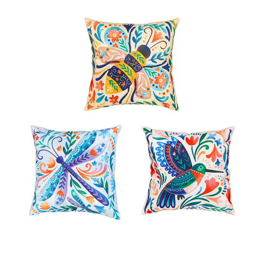 Patterned Friends 18" Interchangeable Pillow Covers, Set of 3