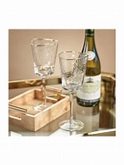 Aperitivo Triangular Wine Glass, Clear w/Gold Rim