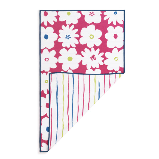 Fuchsia Floral Absorbent 2 Sided Towel